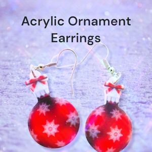 Holiday ornament acrylic earrings